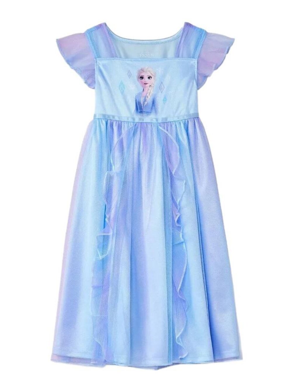 SET OF 2 Disney RAPUNZEL Frozen Toddler Elsa RUFFLE NIGHTGOWN Dress SIZE 4T/5T